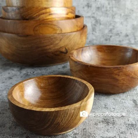 Jual Mangkuk Kayu Jati Diameter Cm Teak Wood Wooden Bowl Shopee