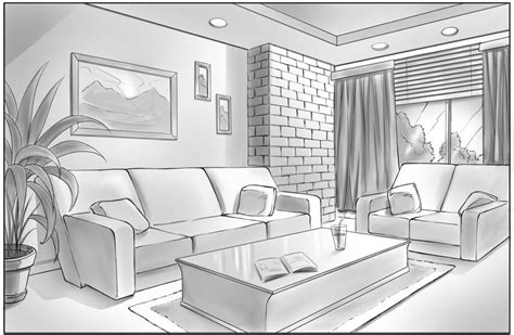 Drawing A Scene With 2 Point Perspective By