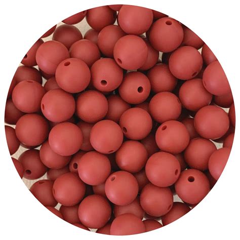 Burgundy Red 12mm Round Silicone Beads 10 Beads Aj Craft Supplies