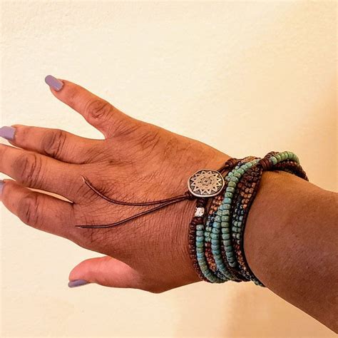 Single Wrap Bracelets For Men And Women With Leather And Seed Beads