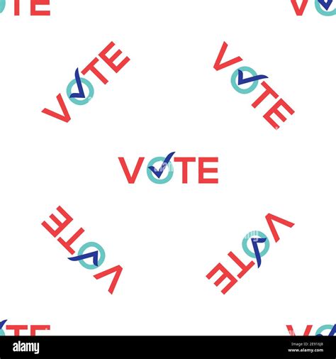 Vote Vector Icon Election Seamless Pattern Vote Check Logo Campaign