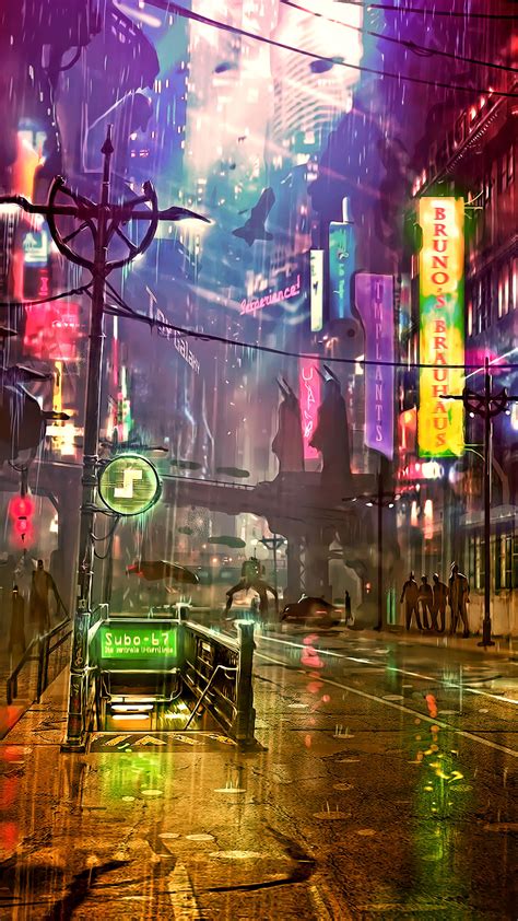 1080x1920 Cyberpunk Neon Artist Artwork Digital Art Hd Street For