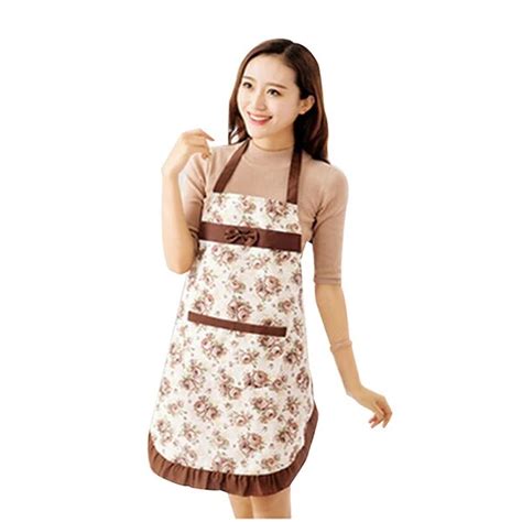 Nocm Convenient Womens Waterproof Housewife Kitchen Waist Aprons Jeanette Floral In Aprons From