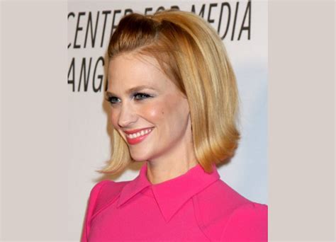 january jones wearing her hair in a bob with pulled up fringe