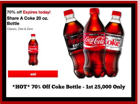 Target Hot 70 Off Coke Diet Coke Or Coke Zero 20 Oz Bottle