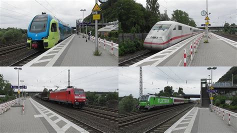 Bahnverkehr In Porta Westfalica Mit Re78 Ersatzzug Ice Ic Flixtrain
