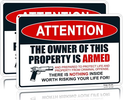 Dxsigns Warning Signs For Property Gun The Owner Of This