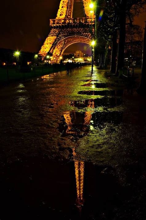 Rain In París Tour Eiffel Wonders Of The World Rainy Night