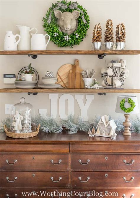 The center island also provides additional space for shelves. New Shelves In My Kitchen All Decked Out For Christmas ...