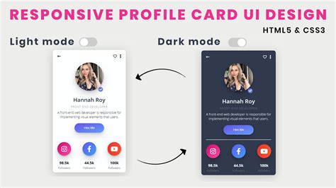 Responsive Profile Card Ui Design Using Html And Css Code4education