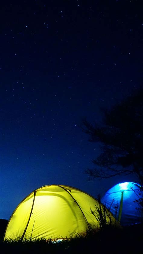 Download Wallpaper 1080x1920 Tent Night Starry Sky Samsung Galaxy S4