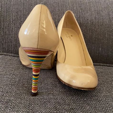 Kate Spade Shoes Kate Spade Karolina Nude Patent Heels Rainbow Poshmark