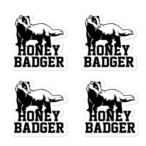 4 Funny Honey Badger Stickers Team Honey Badger Bumper Etsy