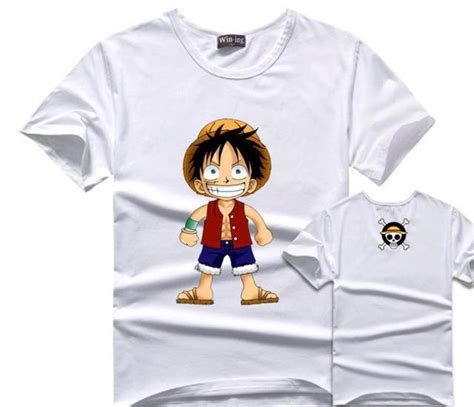 One Piece T Shirt Luffy D Monkey Cute Tshirt Cotton Anime Men T Shirts
