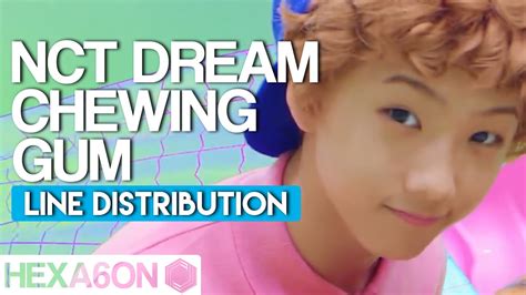 Nct Dream Chewing Gum Line Distribution Color Coded