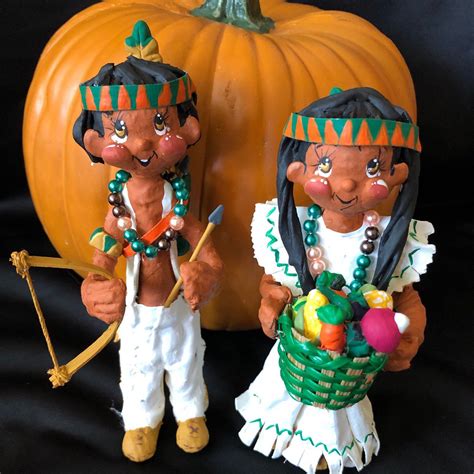 Handmade Native American Decoration Thanksgiving Figurines Etsy