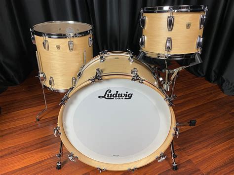 Ludwig Drums Sets Classic Maple Satin Natural 3pc Fab With Accent