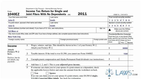 Learn How To Fill The Form 1040ez Income Tax Return For Single And