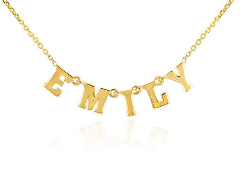 Personalized Name 14kt Gold Necklace Initial 14kt Gold
