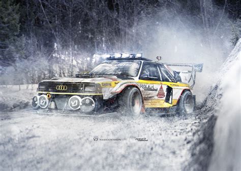 Car Yasiddesign Render Artwork Audi Quattro Rally Rally Cars