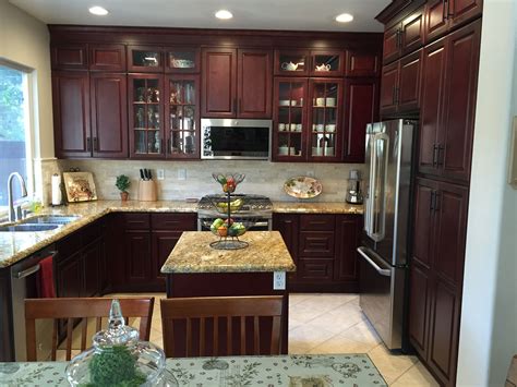 Cherry Cabinets Travertine Backsplash Granite Travertine Backsplash