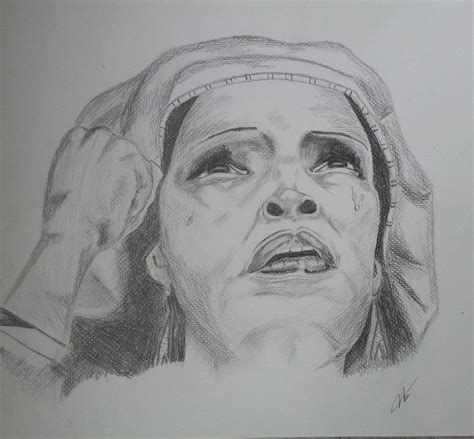 African Lady Crying Drawing By Neil Jeffers Pixels