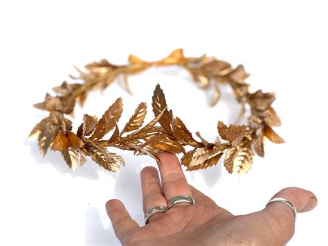 Gold Leaf Crown Toga Costume Roman Head Wreath Greek God Headpiece