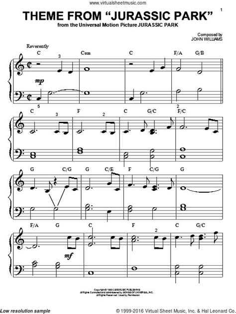 Maybe you would like to learn more about one of these? Williams - Theme From 'Jurassic Park' sheet music for ...