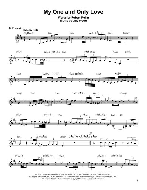 My One And Only Love Sheet Music Chris Botti Trumpet Transcription