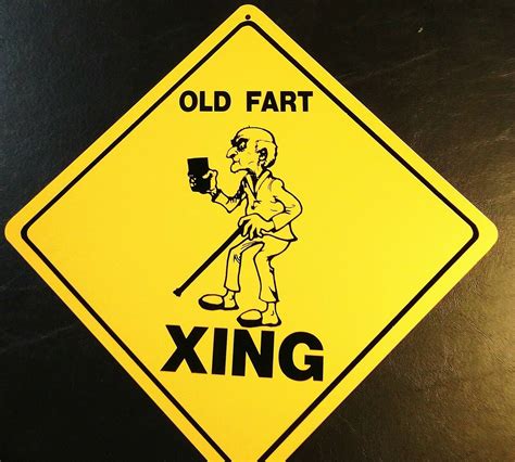 Large Crossing Funny Novelty Xing Sign Old Fart Man Plaques And Signs