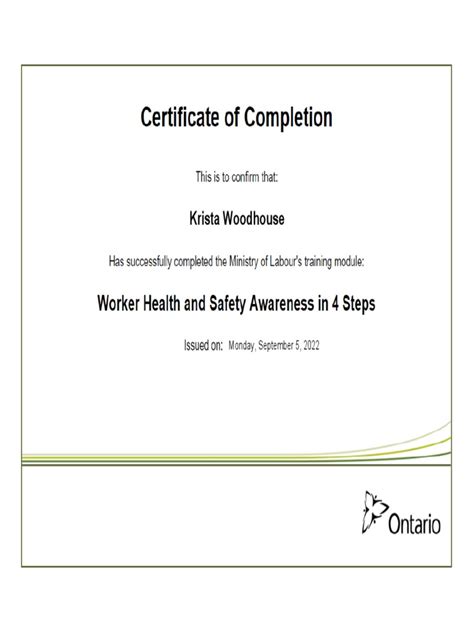 Worker Health And Safety Awareness In 4 Steps Certificate Ohs1320 22f
