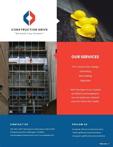 24 Free Construction Flyer Templates Customize And Download