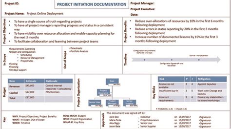 Prince2 Project Initiation Document Template Excelonist