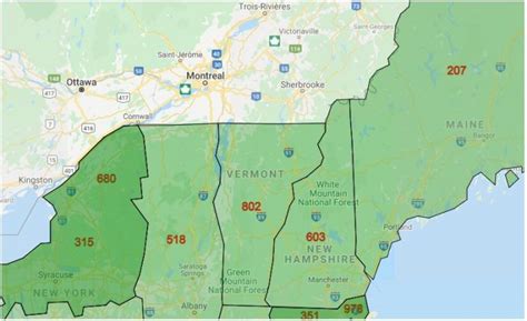 Vermont Area Codes All City Codes