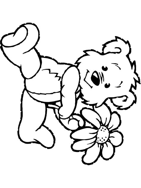 Find more spring time coloring page pictures from our search. Teddy Bear With Flower Coloring Page | Printable Spring ...