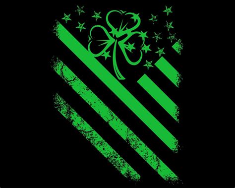 Shamrock American Flag Irish Design Graphic St Patricks Day Etsy