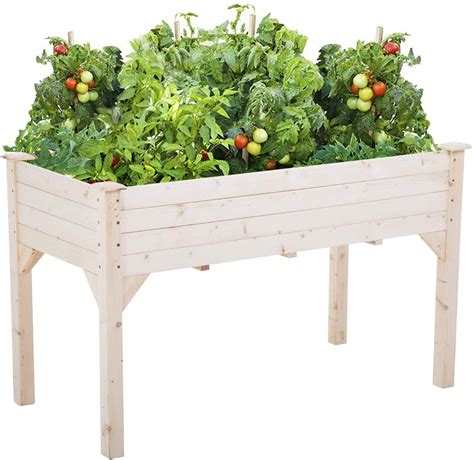 Yrllensdan 49×24×30 Inch Wood Raised Garden Bed Large Outdoor Planters