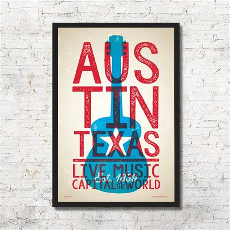 Austin poster Austin wall art Austin art print Austin | Etsy | Memphis art, Austin art, Posters ...