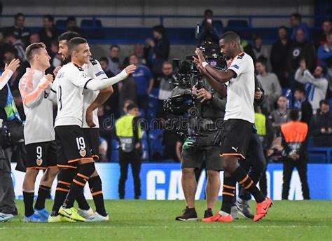 Valencia Players Celebrate A Win Editorial Image Image Of Football