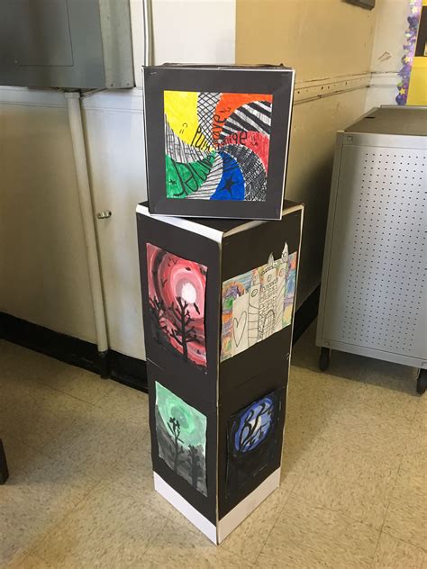 Cheap Way To Display Artwork Boxes With Black Paper Art Classroom