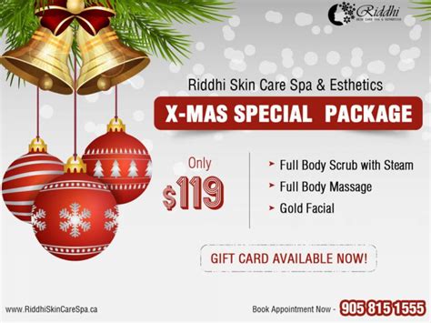christmas special spa deal riddhi skin care spa and esthetics