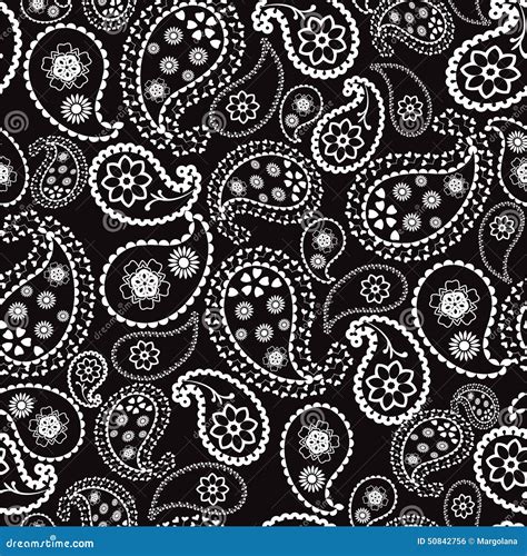 Paisley Black And White Seamless Pattern Stock Vector Illustration Of