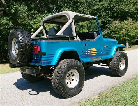 1991 Jeep Wrangler Yj Islander 40 I6 In Navajo Turquoise 4x4 Nice