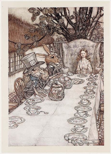 Alice S Adventures In Wonderland Illustrator Rackham 1907 The Mad Tea Party Alice In