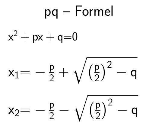 Mathe Ist Einfach Pq Formel