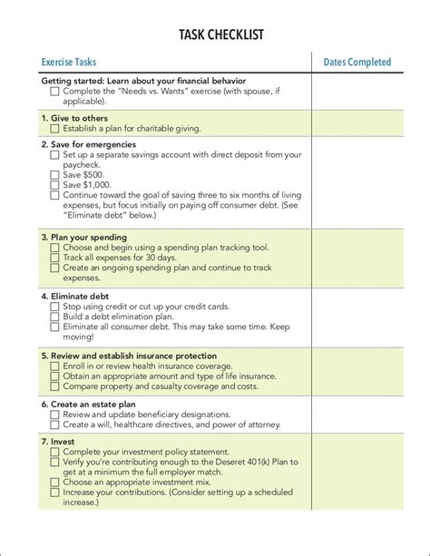 Task Checklist 10 Examples Format Word Pages Pdf