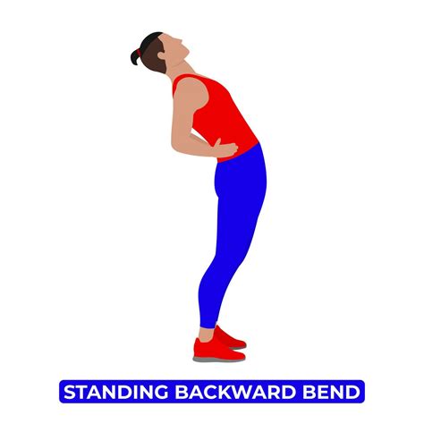 Vector Man Doing Standing Backward Bend Spinal Extension Ardha