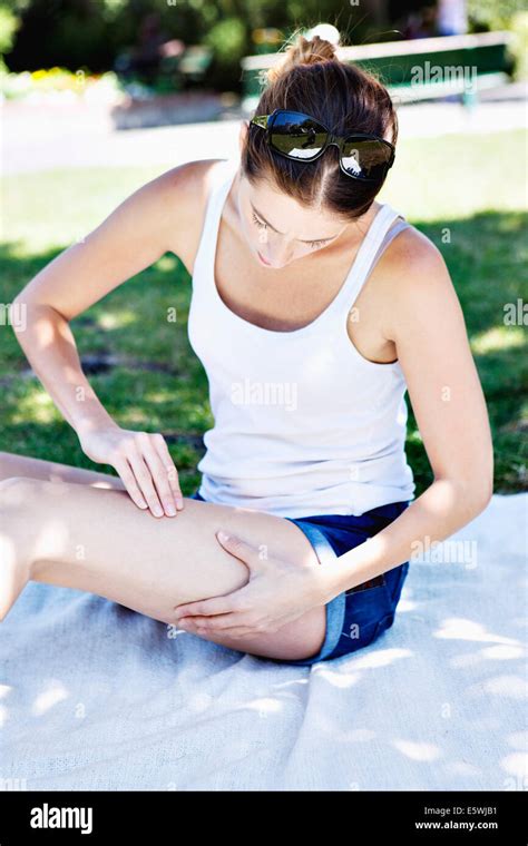 Itching Leg Stock Photos And Itching Leg Stock Images Alamy