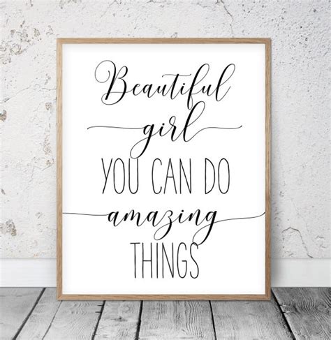 Beautiful Girl You Can Do Amazing Things Art Childrens Nursery Room