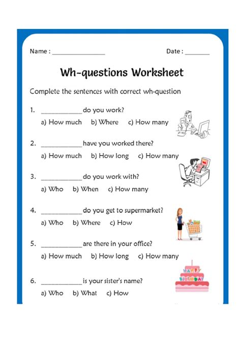 Free interactive exercises to practice online or download as pdf to print. WH Questions interactive activity for Grade 2